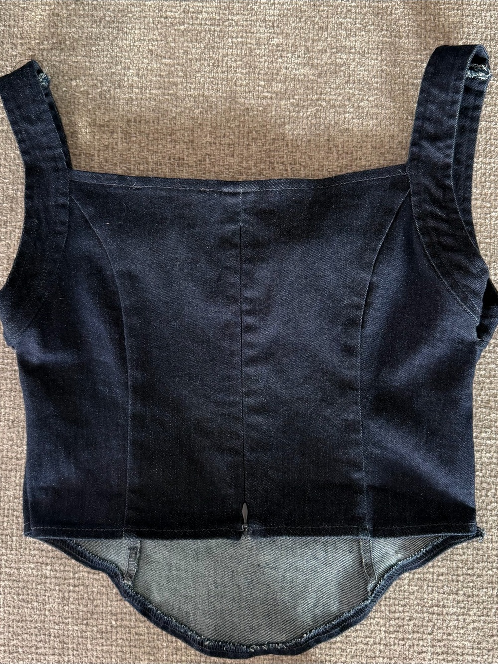 Motel Rocks Navy Top with White Eyelet Trim - Picture 3 of 4